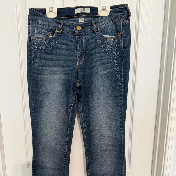 Vintage America Blues Boho Skinny Embroidered Jean. - Picture 1 of 4